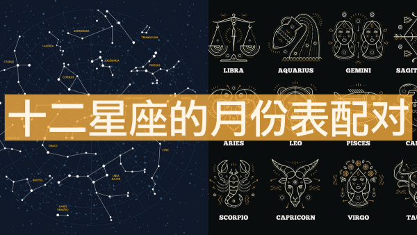 星座表十二星座查詢，十二星座的月份表配對！