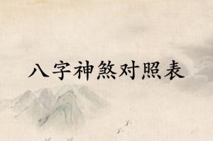 八字神煞對(duì)照表詳細(xì)解釋